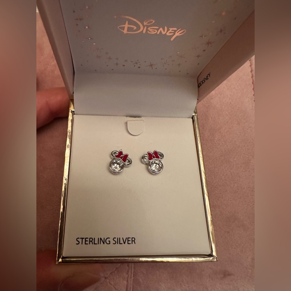 Disney Sterling Silver Minnie Mouse Earrings
